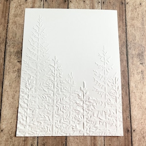 Carta Pine Tree Overlook, fogli A2 goffrati, frontali di biglietti testurizzati, fogli di cartoncino naturale, topper per biglietti autunnali, scrapbooking, carte artigianali
