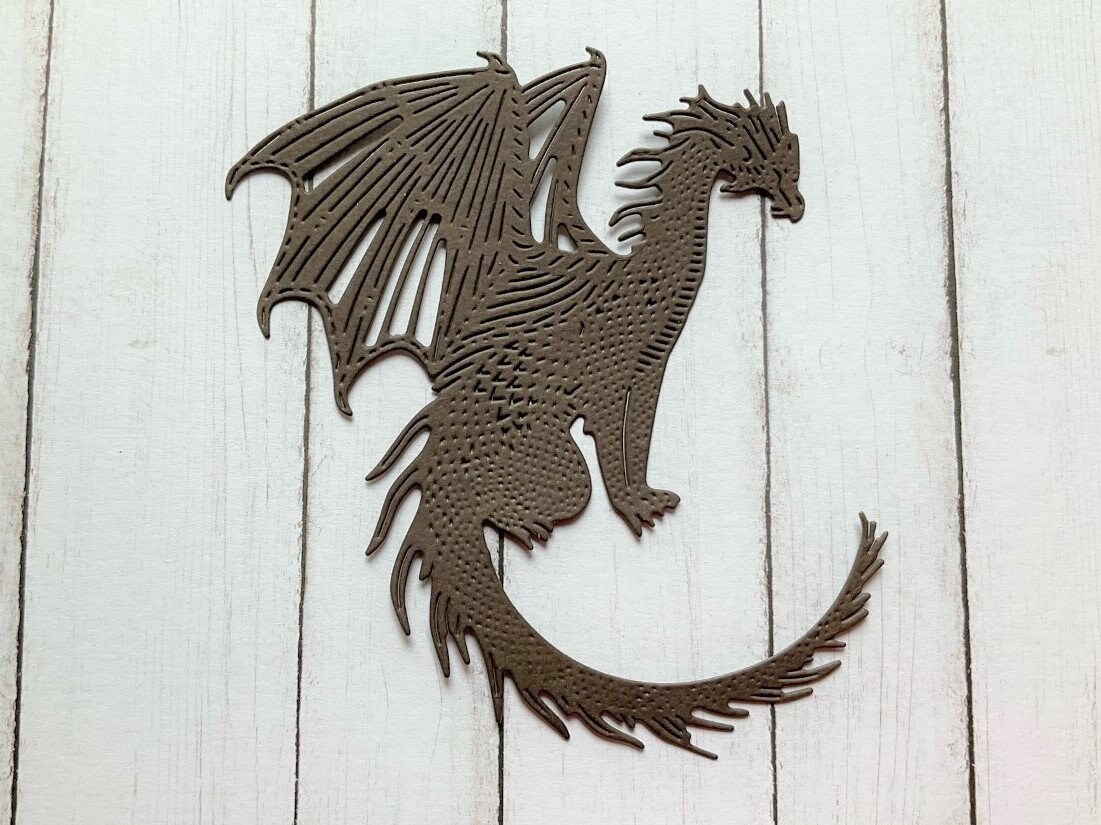 Flying Dragon Paper Die Cuts, Medieval Cardmaking, Scrapbooking - Etsy