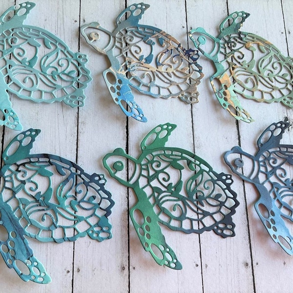 Sea Turtle Paper Die Cuts, Turtle Shapes for Scrapbooking, Fisherman Birthday, Paper Turtle Shapes, Paper Sea Animals, Paper Craft Supplies