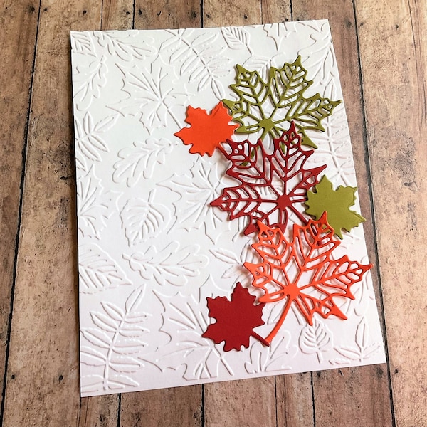 Maple Leaf Die Cut Kit for Handmade Thanksgiving Card, DIY Card Making, Fall Notecard Embellishments, Scrapbook Kit, Fall Thankyou Notes Kit