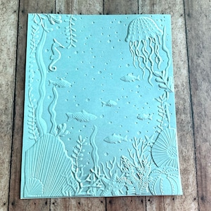 Papel cartão com relevo de vida marinha 3D, frentes de cartão texturizadas, fundo coral para fazer cartões, papel com tema de peixe tropical, perfeito para scrapbooking