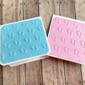 3D babyvoetafdrukken minikaartjes, babyshowerkaarten, kleine felicitaties, geschenkverpakking, handgemaakte tafelnaamkaartjes, bloemenboeket