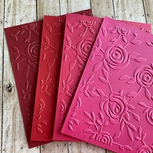 Rozen reliëfkarton, reliëf A2-vellen, gestructureerde kaartfronten, reliëfkaarten karton, kaarttopper, scrapbooking, bloemenkaarten