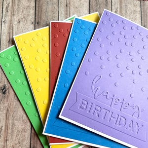 Paquete surtido de tarjetas de cumpleaños, saludos de feliz cumpleaños, tamaño A2 en relieve hecho a mano, juego variado de 5 o 10, interior en blanco, perfecto para todos.