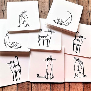 Mini cartes Happy Cat, Cartes de correspondance avec des chats amusants, Jeu de cartes pour les amoureux des chats, Petites notes pour les boîtes à lunch, Enveloppes pour pourboires, Bas de Noël, Petits cadeaux