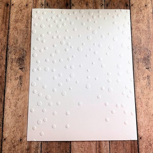 Schneefall Punkte Papier für DIY Kartenherstellung, strukturierte A2 Kartenvorderseite, Winterliche Szene Papier Bastelbedarf, Decoupage Dekorpapier