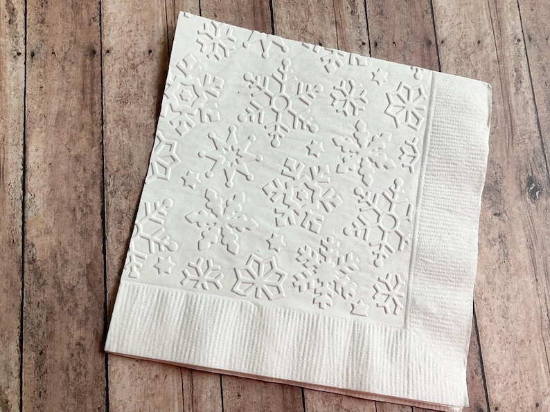 AkselRoseStudio Snowflake Embossed Napkins
