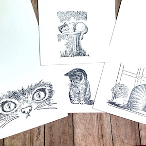 Mini biglietti di auguri a forma di gatto, piccole cartoline realistiche con felini, buste porta-mance, regali di Natale, piccoli regali per colleghi, sagome di gattini, ringraziamenti