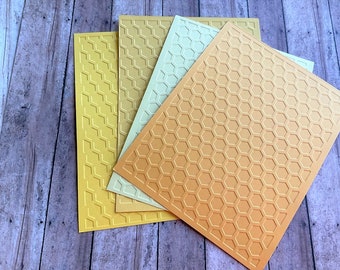 Papel gofrado de nido de abeja, hojas A2 gofradas, frontales de tarjetas texturizados, hojas de cartulina hexagonal, adorno de abeja para tarjetas, scrapbooking, materiales para manualidades