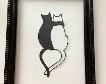 Hugging Cats Paper Die Cuts, Scrapbooking, Cardmaking (2 Pack)