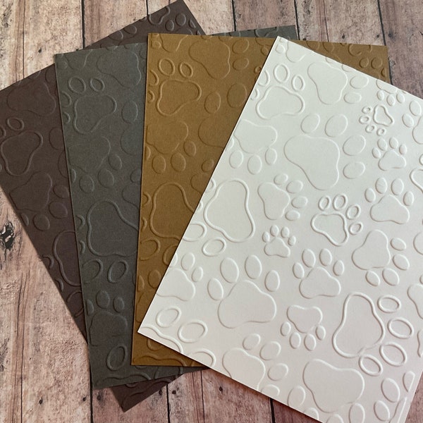 Paw Embossed Card Front, Embossed A2 Sheet, Textured Card Fronts, Embossed Cardstock Sheets, Card Topper, Scrapbooking, Journaling, Handmade