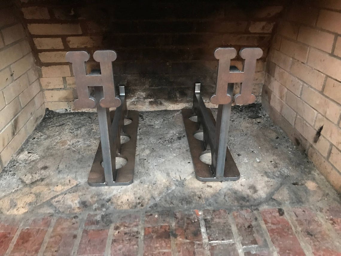 Custom Fireplace Andiron Etsy