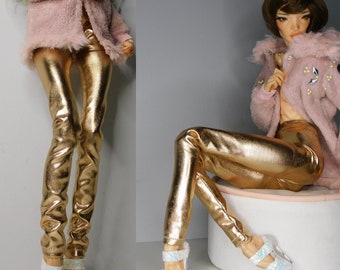 Elastyczne legginsy dla lalki bjd w rozmiarze 1/4 pasha pasha mini. Rose gold