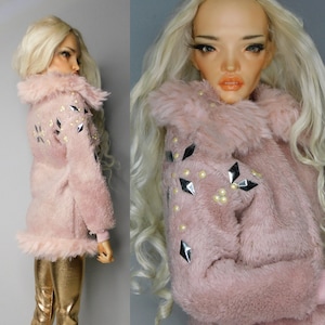 Fluffy coat for bjd doll msd size image 1