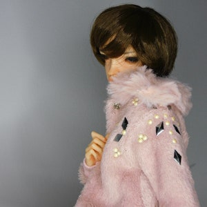 Fluffy coat for bjd doll msd size image 7