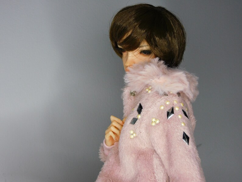 Fluffy coat for bjd doll msd size image 7