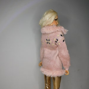 Fluffy coat for bjd doll msd size image 5