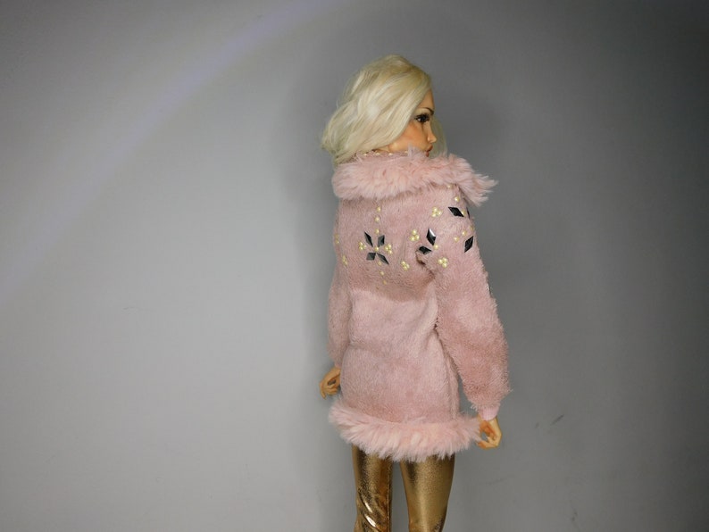 Fluffy coat for bjd doll msd size image 5