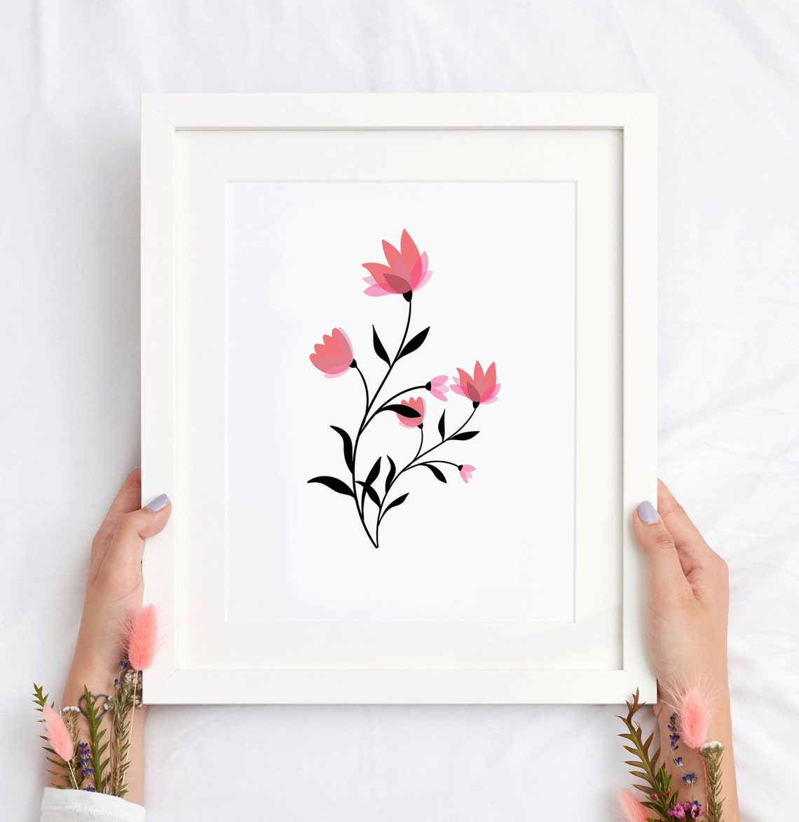 Bouquet Flowers Flower Gallery Wall Art Minimalist botanical Etsy