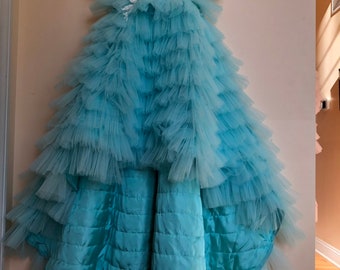 Tribal Aqua Sky Button Placket Dress
