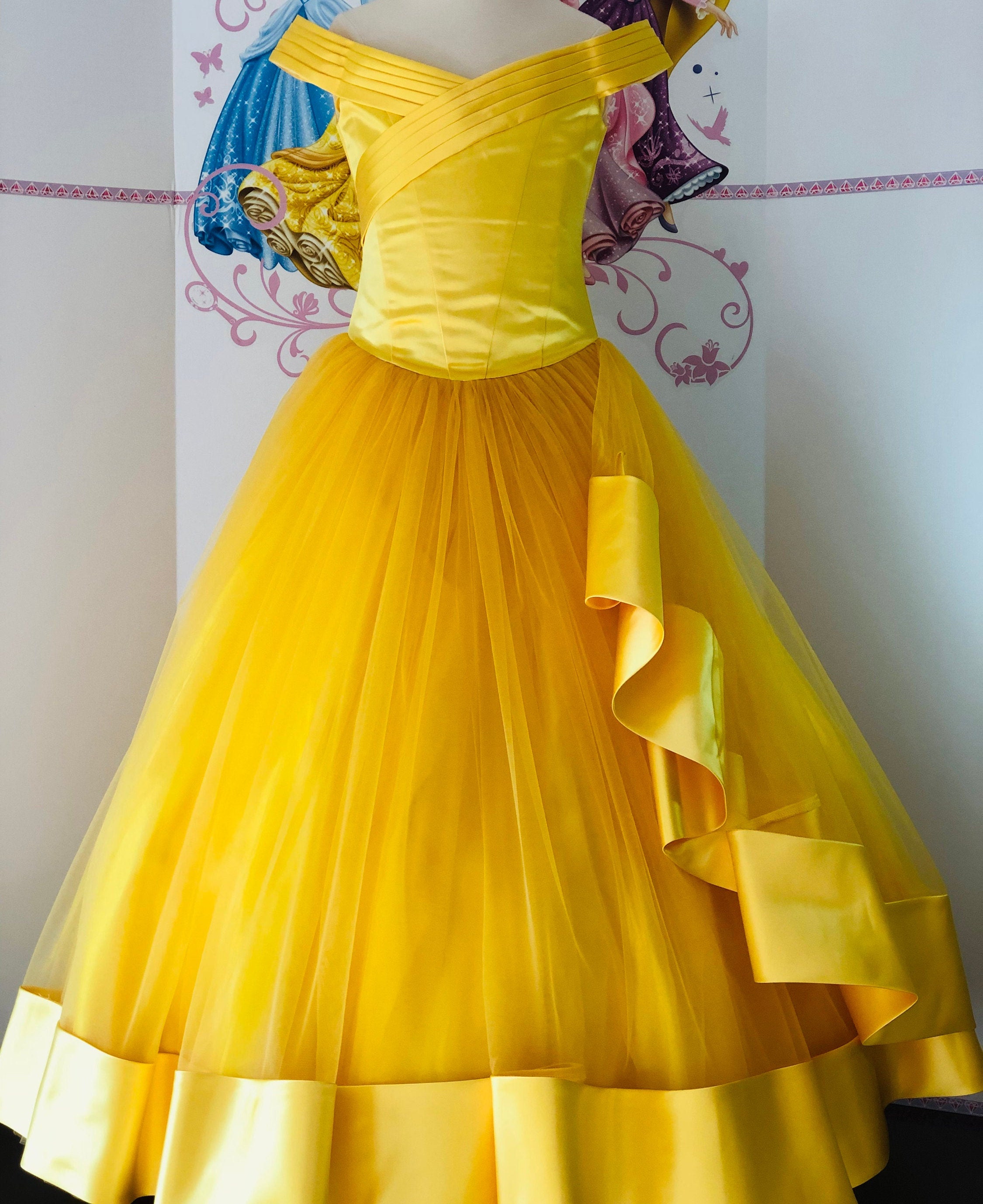 Ruffled Organza Yellow Quinceanera Dress Ball Gown Rhinestones Off-the –  loveangeldress