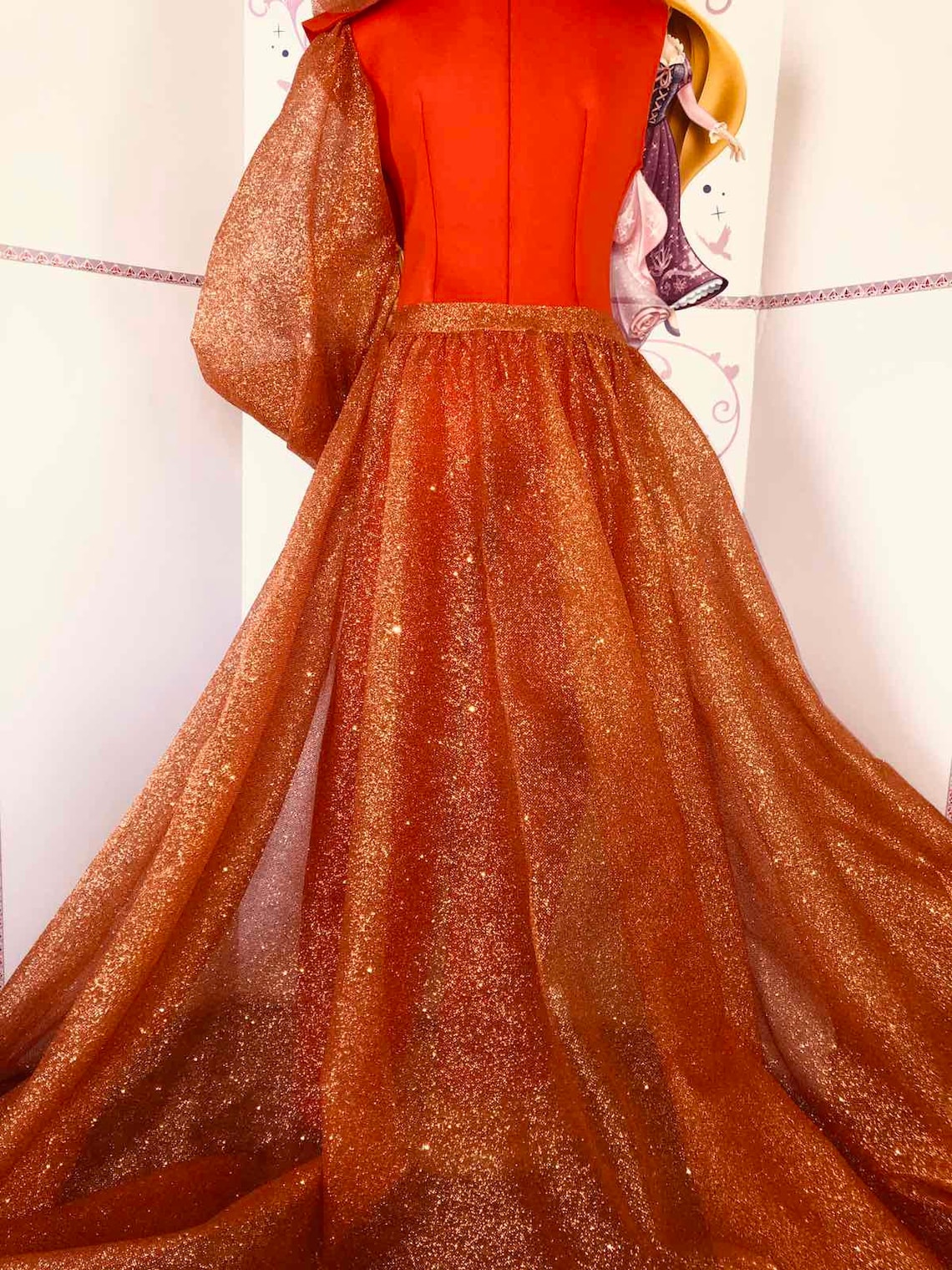 Orange sparkly jumpsuit Pageant runway outfit Girls neoprene Etsy