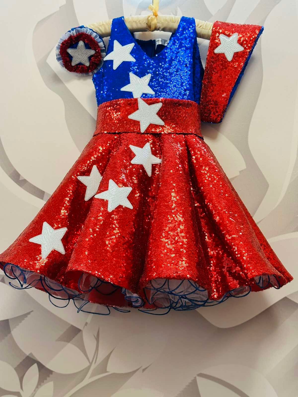 Red White Blue Patriotic Outfit Pageant Girls Unique Sequins Patriotic Wear Custom Pageant RWB Amazing Fluffy Red White Blue Sparkly Dress Etsy