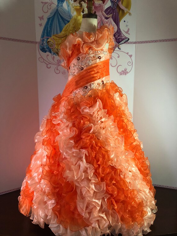 orange pageant dress