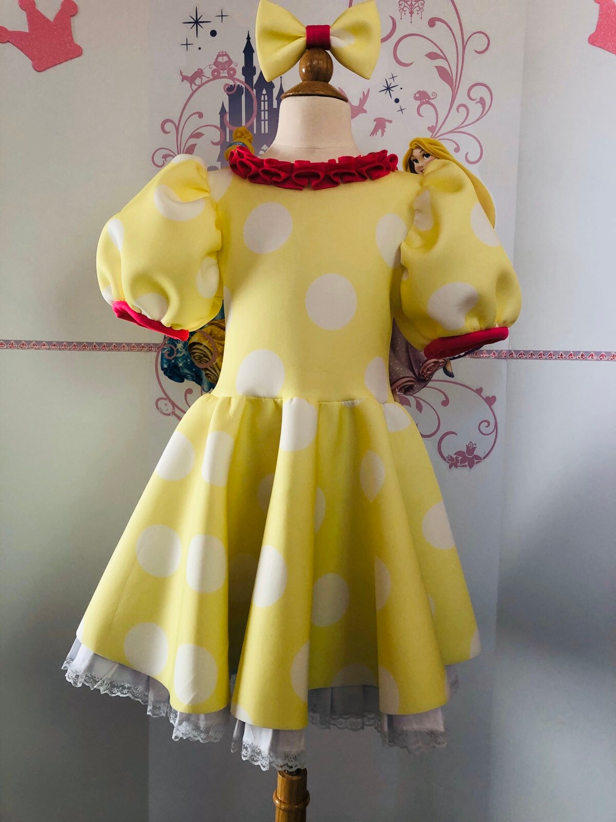 Yellow White Polka Dot Girls Dress Party Birthday Holiday - Etsy