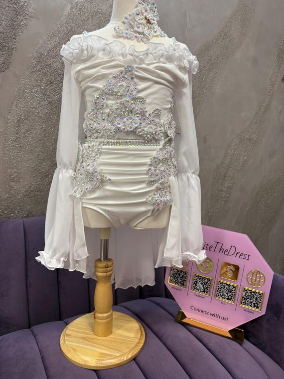 chinese dress ladies White With Gold Sequin Lyrical Dress main image 1