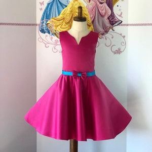 Hot Pink Pageant dress with bow Girls satin Homecoming dress Pageant outfit Custom pageant dress Cocktail hot pink Interview girls dress