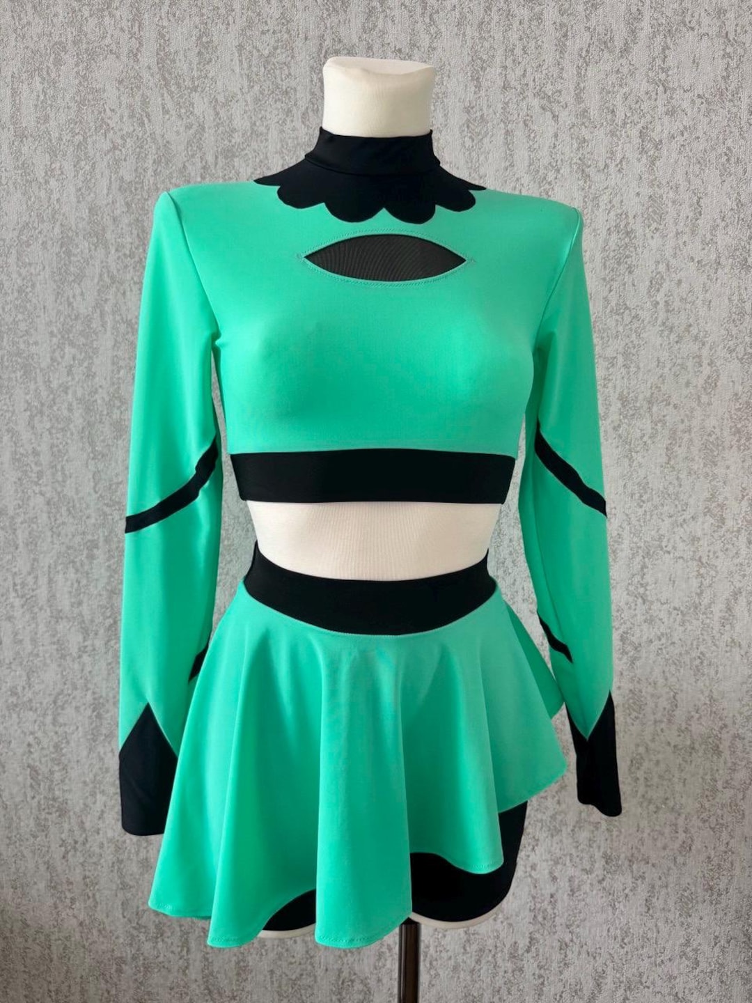 Mint Black Sport Dancing Pageant Outfit Girls Unique Sport Costume ...