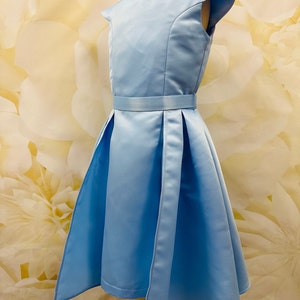 Light blue satin interview dress Pageant dress Unique Dress Girls satin dress Pageant outfit Custom pageant dress Cocktail sleeve dress