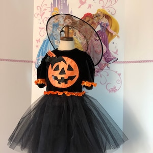 Black Orange Halloween girls OOC Pageant Halloween custom made outfit Party Holiday girls costume Orange black pumpkin 2 pieces girls outfit