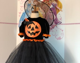 Black Orange Halloween girls OOC Pageant Halloween custom made outfit Party Holiday girls costume Orange black pumpkin 2 pieces girls outfit