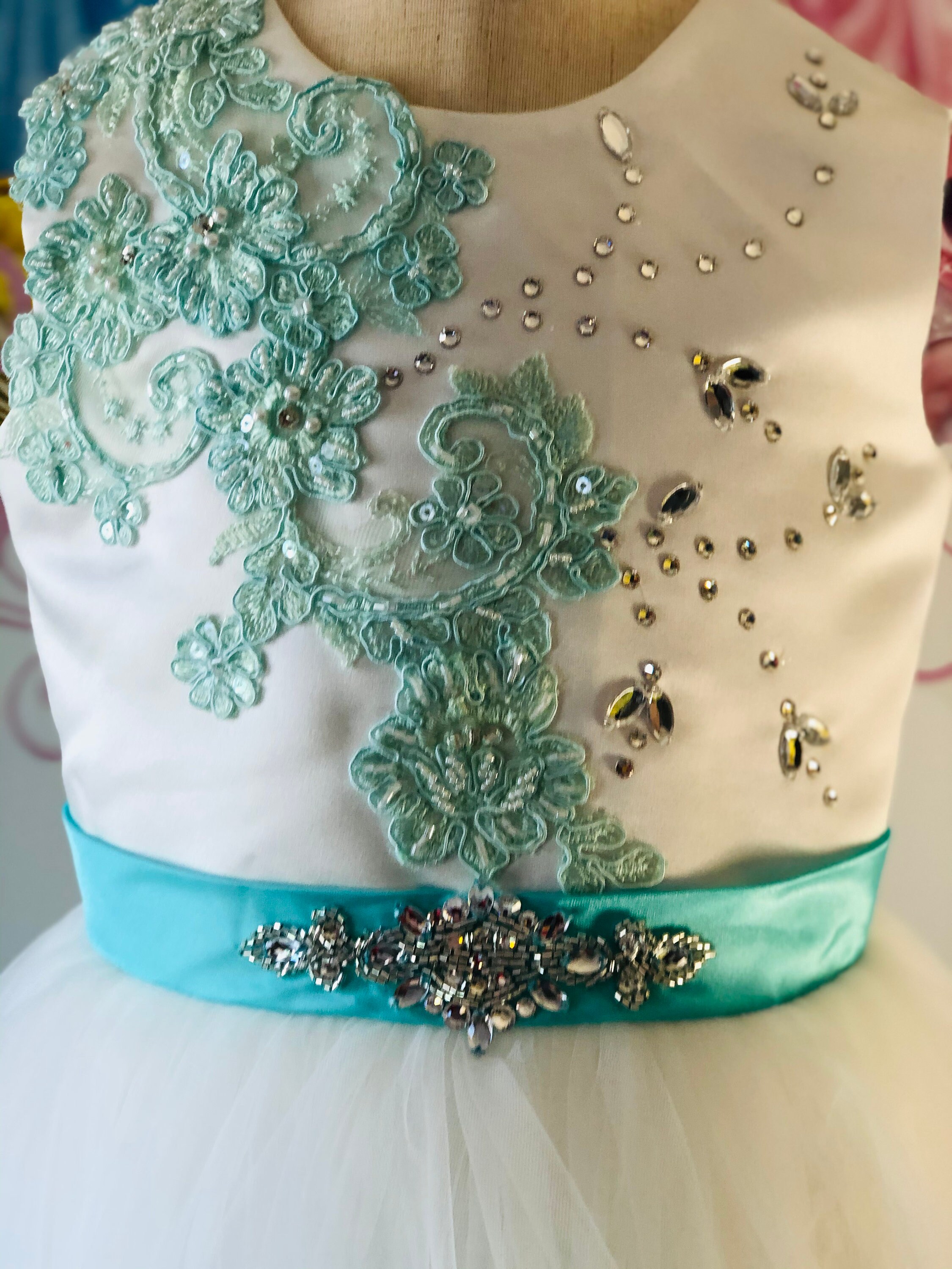 Girls White Pageant Gown GACH122 main image 1