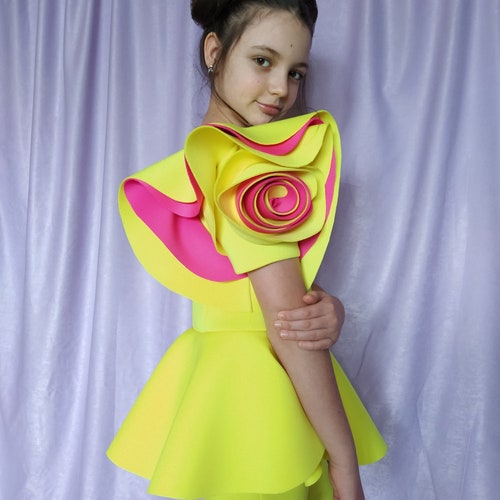 Yellow Hot Pink Interview Jumpsuit Pageant Pink Outfit Girls Etsy