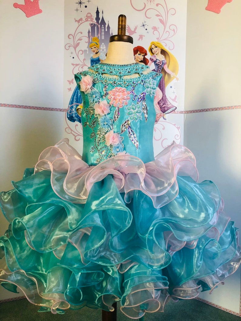 Mint Aqua Bubblegum Pink Baby Doll Cupcake Girls Dress Party Etsy