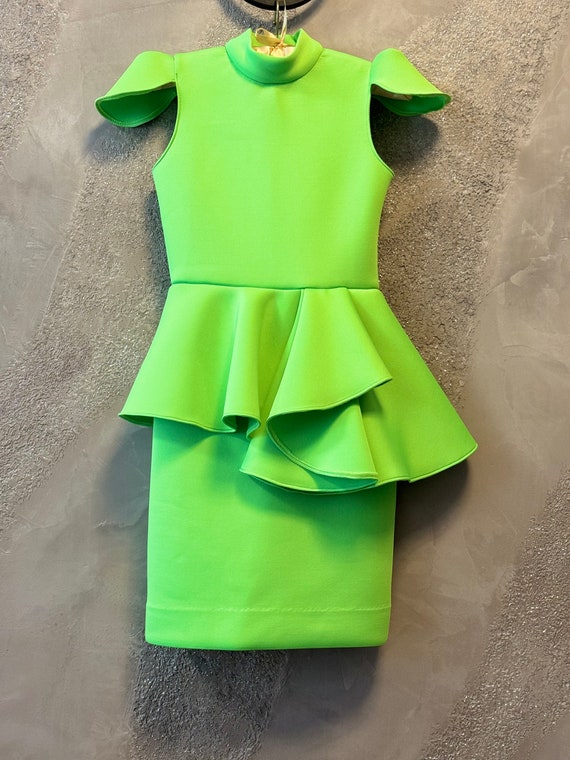 girls kelly green dress Kelly Green Floral Lurex Chiffon Flowy Mini Dress
