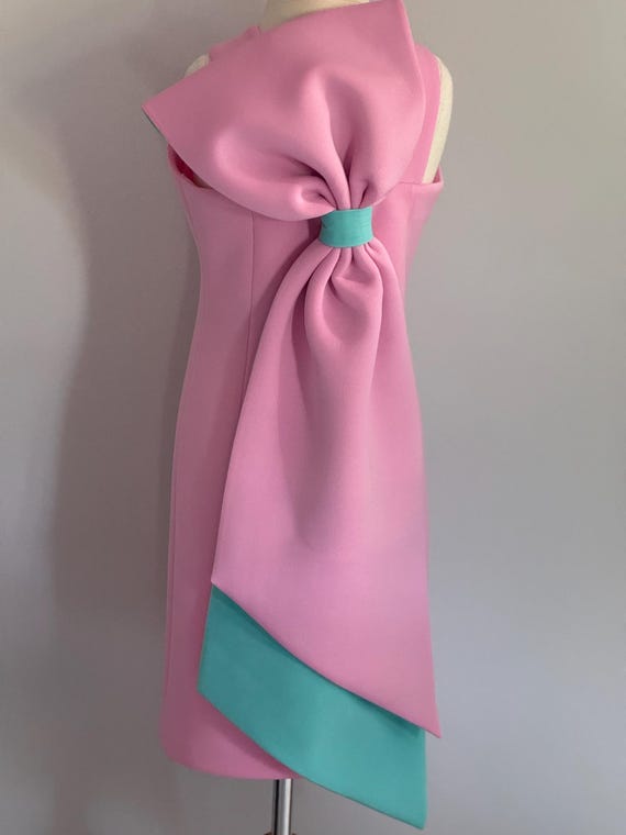 pink interview dress Hot pink interview dress Pageant dress with ruffles Girls neoprene scuba dress Pageant casual Girls outfit Custom Pageant Cocktail dress