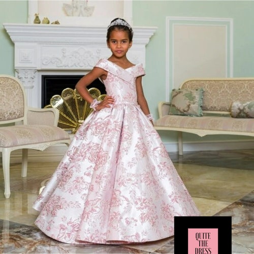 Pink Gold Pageant Prom Formal Girls 
