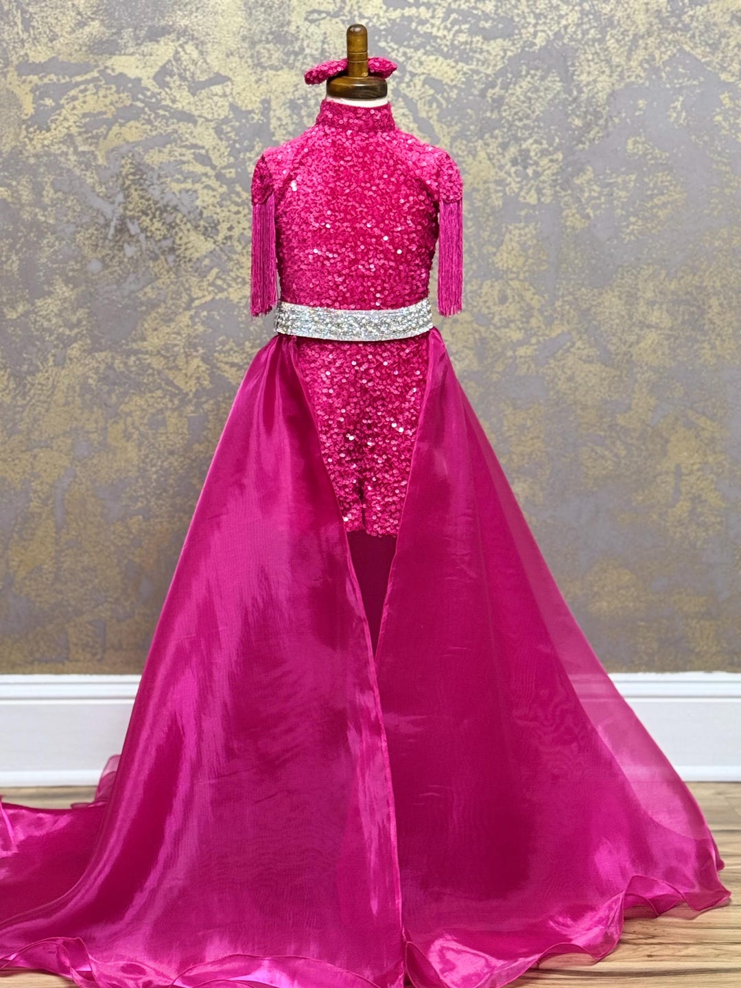 Hit Pink Sparkly Jumpsuit Skirt Pageant Runway Outfit Girls Sequins hit-pink-sparkly-jumpsuit-skirt-pageant-runway-outfit-girls-sequins