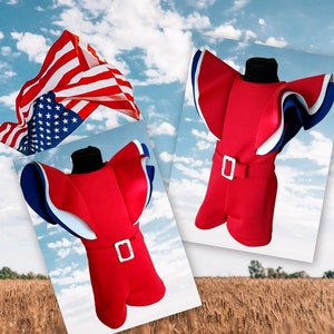 Red White Blue wear Pageant girls neoprene Patriotic outfit Custom pageant romper with ruffles  RWB girls outfit Scuba romper Party clothes