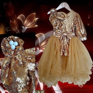 fun fashion sequins gold girls outfit pageant gold sparkly runway outfit with train custom sparkly gold unique romper sleeves jumpsuit