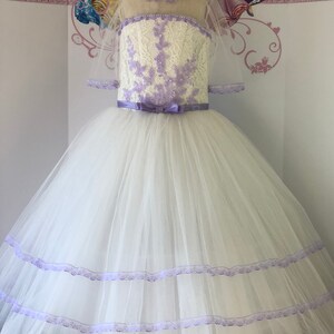 Lilas blanc Pageant bal filles robe de bal robe formelle fête anniversaire vacances mariage filles robe Pageant tenue personnalisé blanc lavande robe