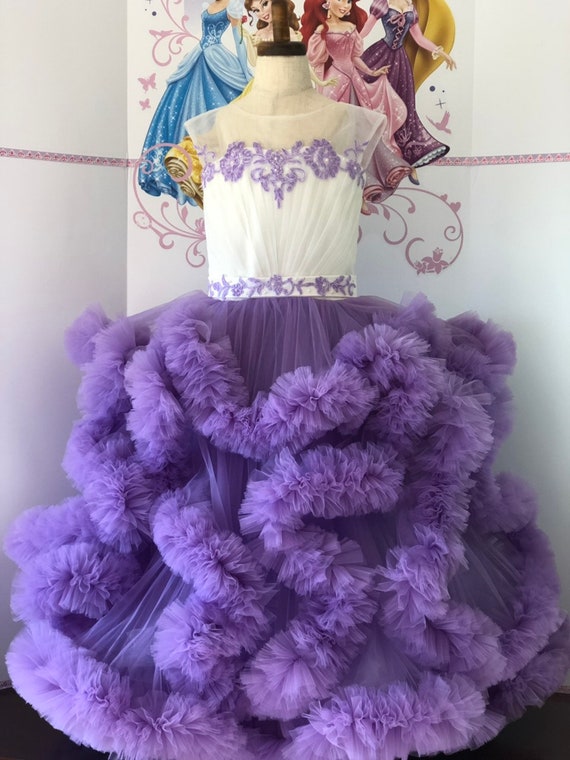 purple fluffy dress