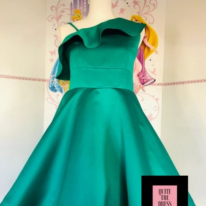 Green Teal interview dress Pageant dress with ruffles Girls satin dress Pageant turquoise girls Custom pageant dress Cocktail green dress