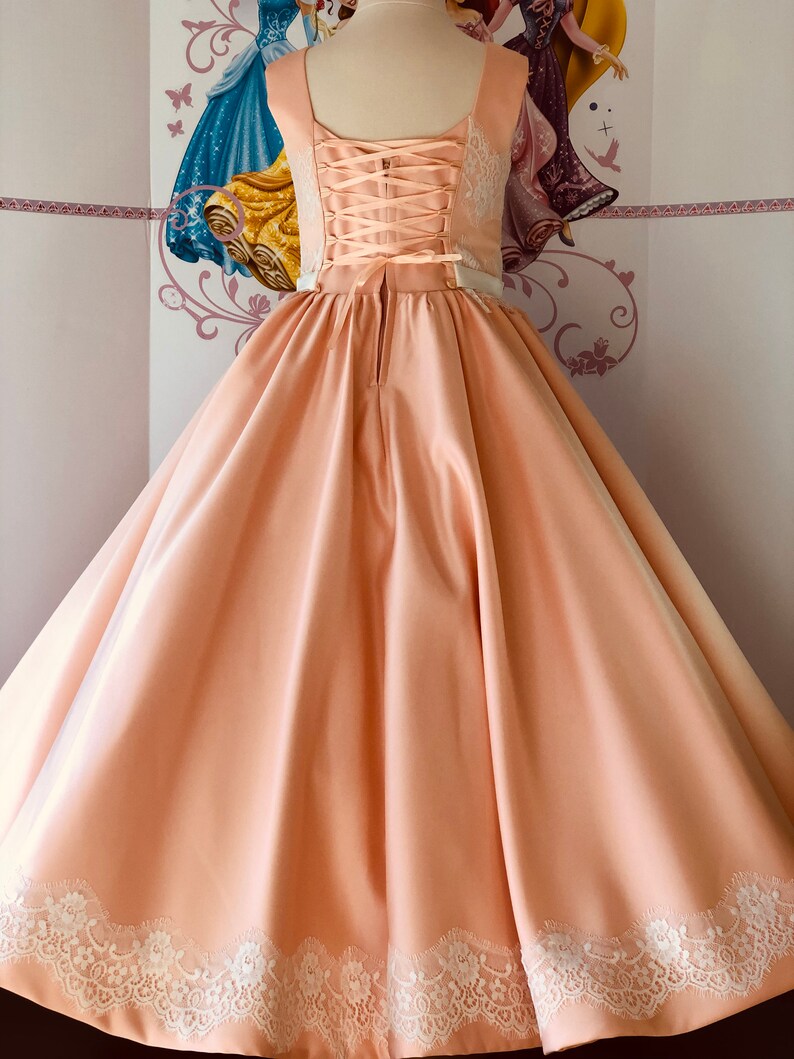 Peach Pageant Prom Girls Dress Girls Ball Gown Party Birthday Etsy