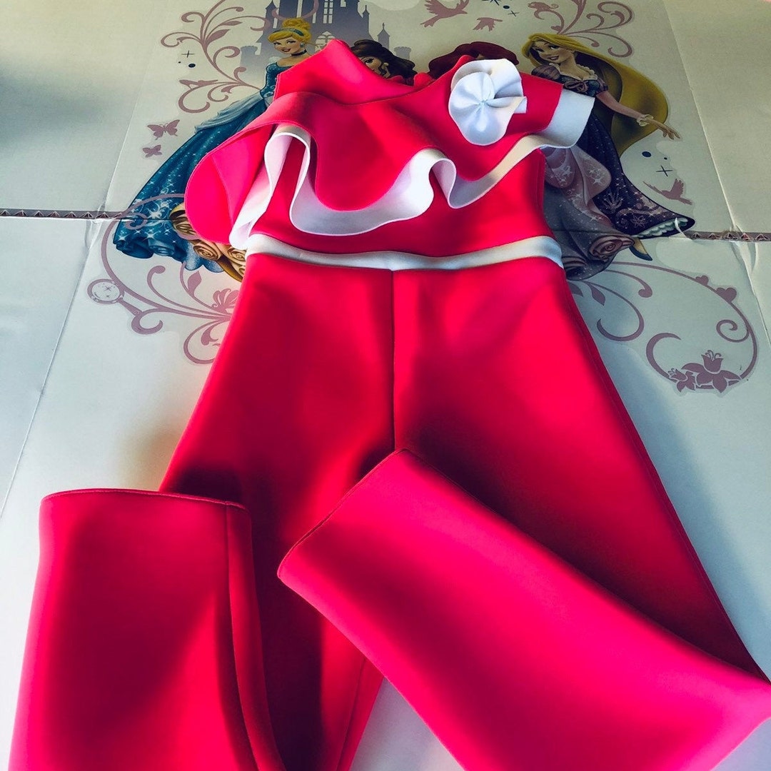 Hot Pink White Interview Jumpsuit Pageant Pink White Outfit Girls