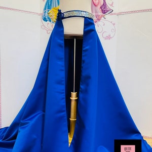 May include: A royal blue satin skirt with a front slit and a sparkly silver belt. The skirt is displayed on a mannequin. The text "Quite the Dress" is visible in the bottom right corner of the image.